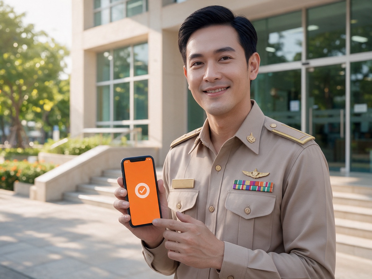 พนักงานออฟฟิศยื่นใบลาออนไลน์ผ่านมือถือด้วย Smart HR